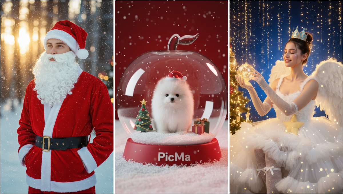 Prompt de IA para imágenes navideñas| PicMa, image size:1200x680